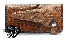 Кошелёк женский натуральная кожа крокодила (шоколадный)В83 2D