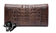 Кошелёк женский натуральная кожа крокодила (коричневый)В106