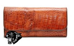 Кошелёк женский натуральная кожа крокодила (рыжый)В110