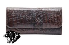 Кошелёк женский натуральная кожа крокодила (шоколад)В113