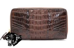 Клатч натуральная кожа крокодила (тёмно-коричневый)В116