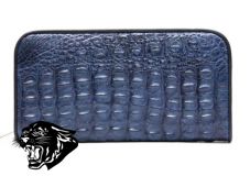Клатч натуральная кожа крокодила (синий)В123