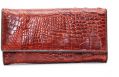 Кошелёк женский натуральная кожа крокодила (коричневый)В89