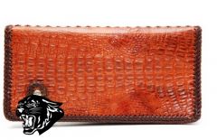 Кошелёк женский натуральная кожа крокодила (коричневый)В80 2D